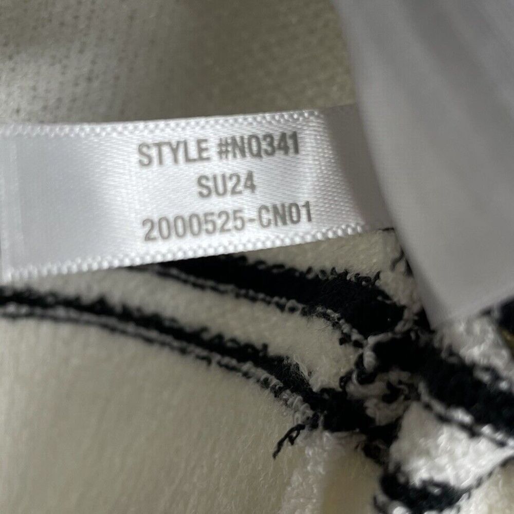 MADEWELL Sweater Women XS Polo Knit Tee NEW Ivory Stripe Short Sleeve NQ341 - Picture 11 of 14
